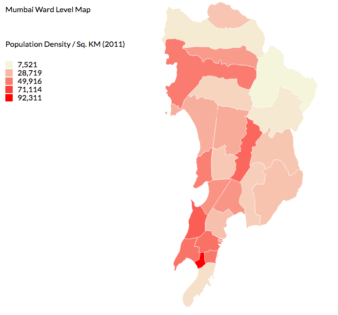 Mumbai Population Density Map