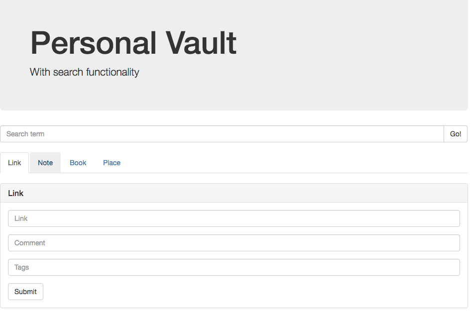 Personal Search Vault